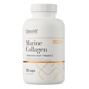 Kollagen, Marint Type1 + Hyaluronsyre + Vitamin-C. 120 kapsler